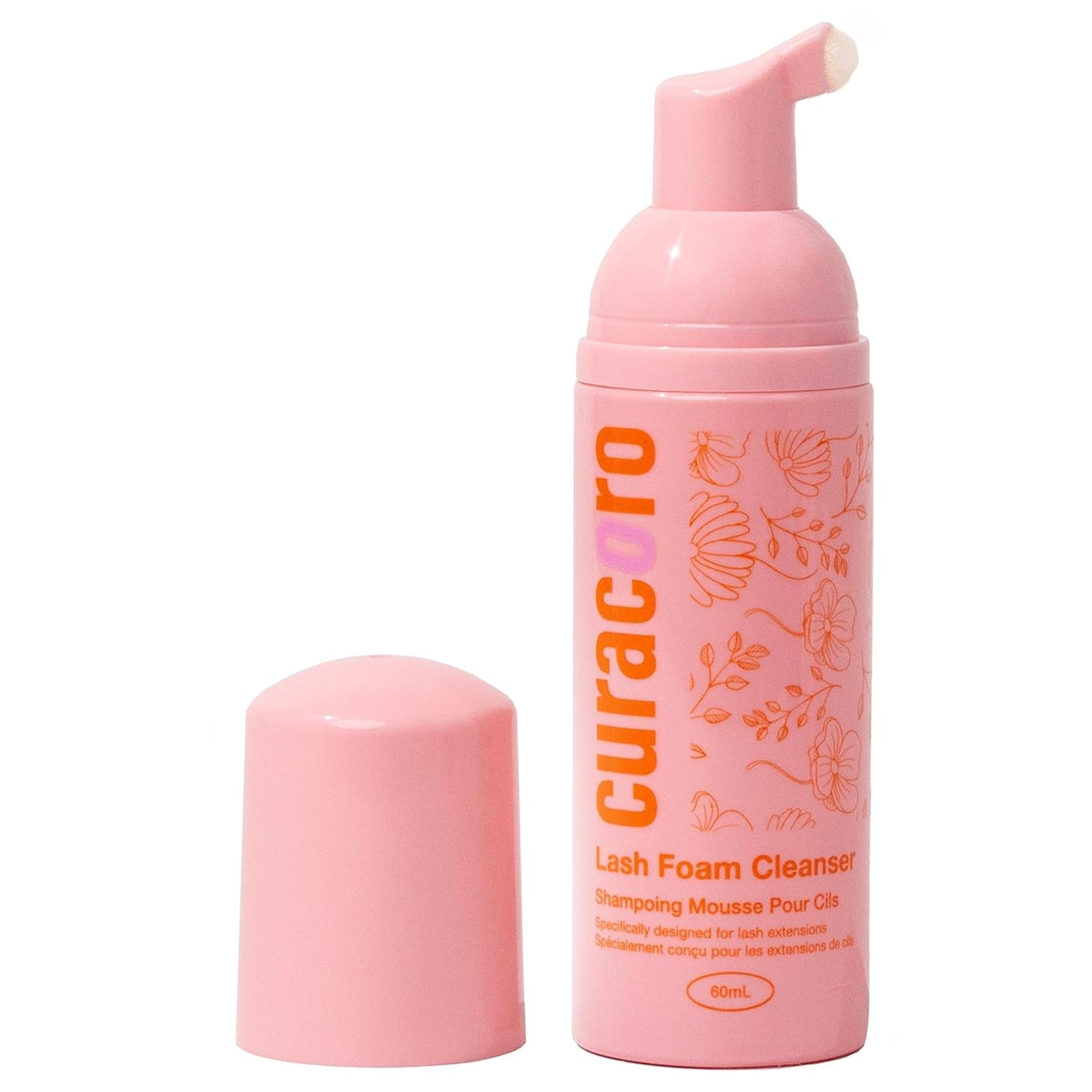 Curacoro 60ML Eyelash Extension Cleanser - Lash Shampoo for Lash Extensions, Eyelash Extension Foam Cleanser for Dry & Sensitive Skin, Gently Removes Waterproof Makeup for Professional & Home Use-BrightBean Baby