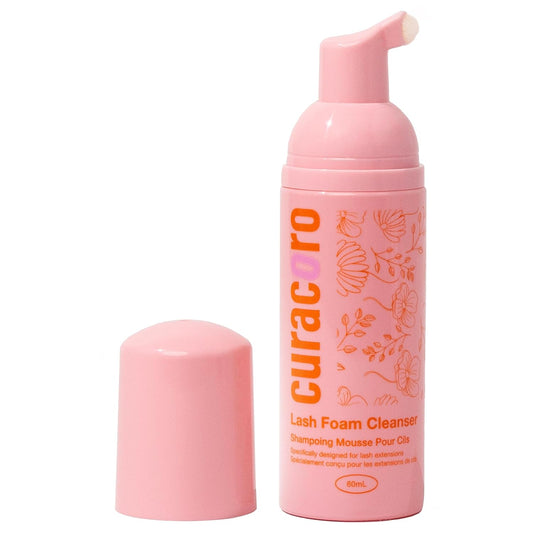 Curacoro 60ML Eyelash Extension Cleanser - Lash Shampoo for Lash Extensions, Eyelash Extension Foam Cleanser for Dry & Sensitive Skin, Gently Removes Waterproof Makeup for Professional & Home Use-BrightBean Baby