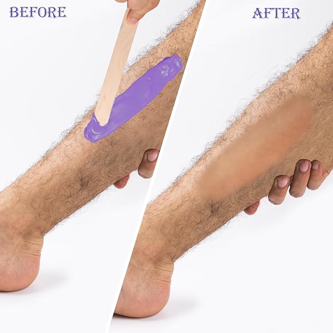 PURPLESKY 80oz Hard Wax Beads Bulk - Hair Removal Waxing for Body Face Back Underarm Leg - At Home Salon - SPA Choice - Quick Coarse Remove - Long Lasting-BrightBean Baby