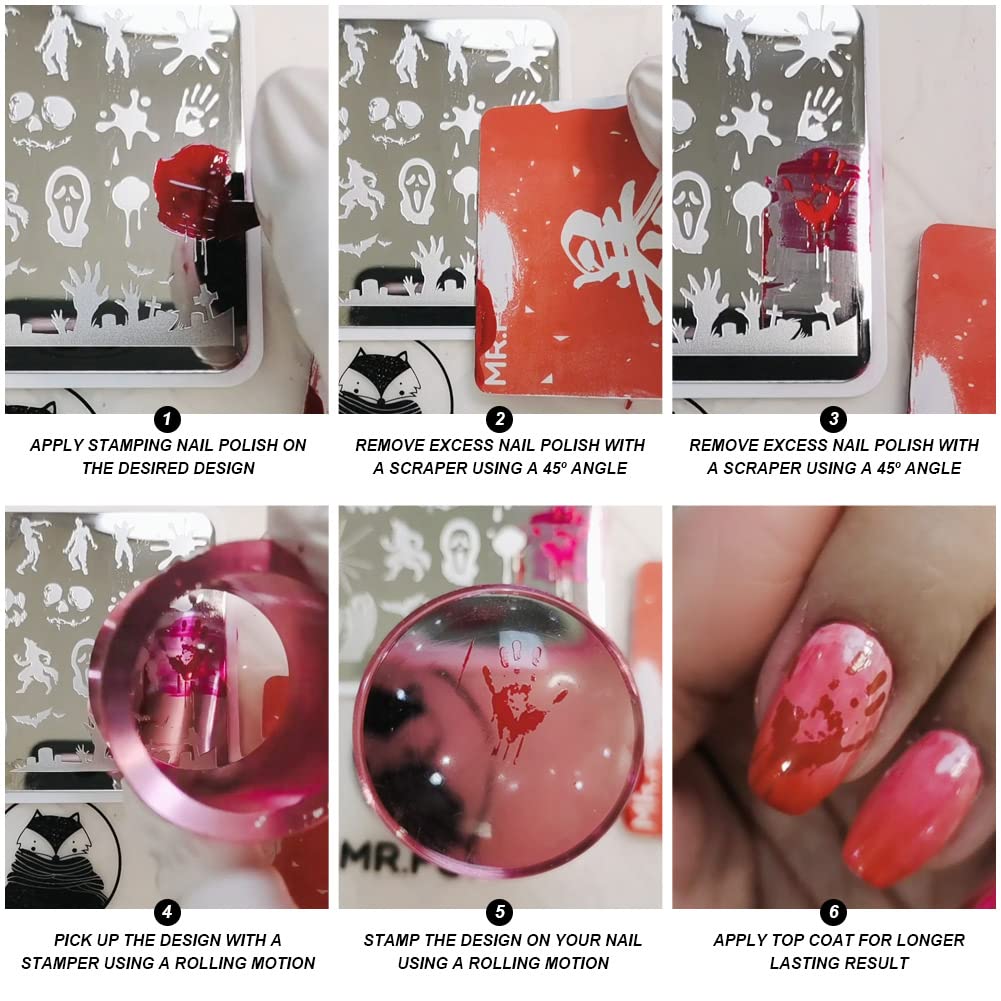 MRFOX Nail Print Board Set Christmas Snow and Lightning Theme Pattern Leaf Nail Art DIY Stamping Template-BrightBean Baby