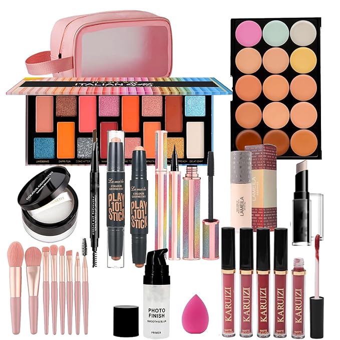 Makeup Sets Teens Makeup Kit for Women Full Kit Make up Kit Makeup Kits for Women Gift Eyeshadow Palette Concealer Palette Lipgloss Foundation Liquid Concealer Makeup Brushes Makeup Powder-BrightBean Baby