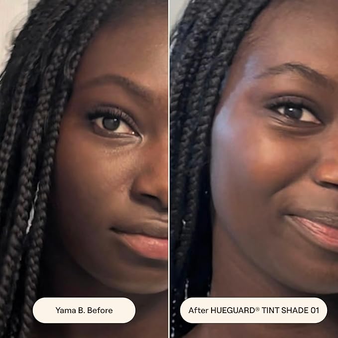 Live Tinted Hueguard Skin Tint SPF 50 - Tinted Mineral Sunscreen with Light-Medium Buildable Coverage With a Hydrating and Radiant Finish - Water and Sweat Resistant, 1.35 fl oz - Shade 01-BrightBean Baby