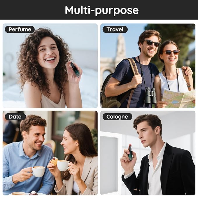 Segbeauty 0.34oz Travel Perfume Bottle Refillable, 5pcs Perfume Glass Spray Bottles, 10ml Mini Travel Atomizer Sprayer, Empty Press Pump Bottles, Cologne Atomizers with Clear Transfer Tool Set-BrightBean Baby