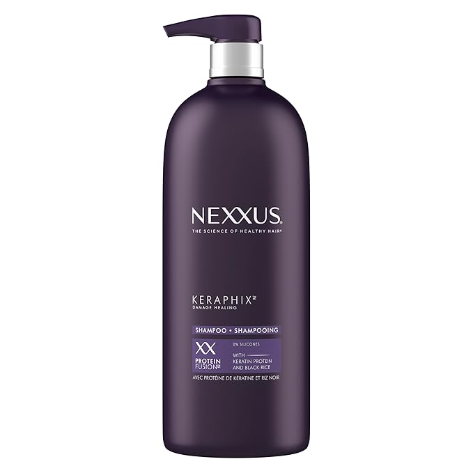 Nexxus Keraphix Shampoo With ProteinFusion for Damaged Hair Keratin Protein, Black Rice, Silicone-Free 33.8 oz-BrightBean Baby