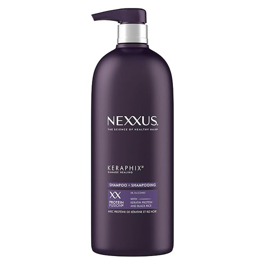 Nexxus Keraphix Shampoo With ProteinFusion for Damaged Hair Keratin Protein, Black Rice, Silicone-Free 33.8 oz-BrightBean Baby