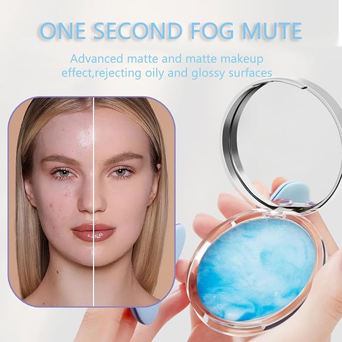 Chillab Lavender Matte Powder,Oil Control Face Pressed Powder Face Setting Powder with Mini Powder Puff for Silky Flawless Long-Lasting Lightweight Skin-friendly Face Cosmetics (Floating Cloud)-BrightBean Baby