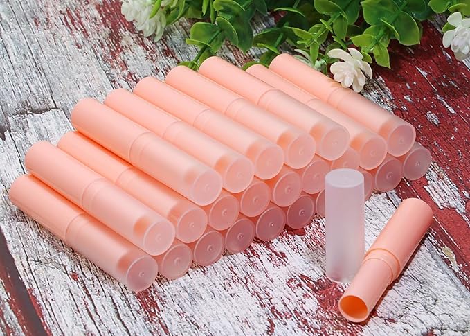 0.14oz Empty Flavored Lip Balm Container Tubes Plastic Homemade Moisturizing Lip Stick with Caps Bulk Fit for Women Adult DIY Making Supplies, 25 Count (Pink)-BrightBean Baby