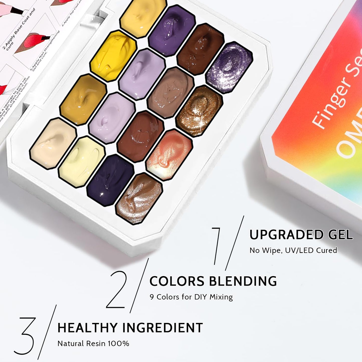 Sponge Pat Paint Nail Gel, Ombre Nails Gradient Gel Nail Blush Blooming Aura Nails Drawing Stripper Floral Painting DIY Nail Art, No Wipe, UV/LED Curing (16 Colors D)-BrightBean Baby