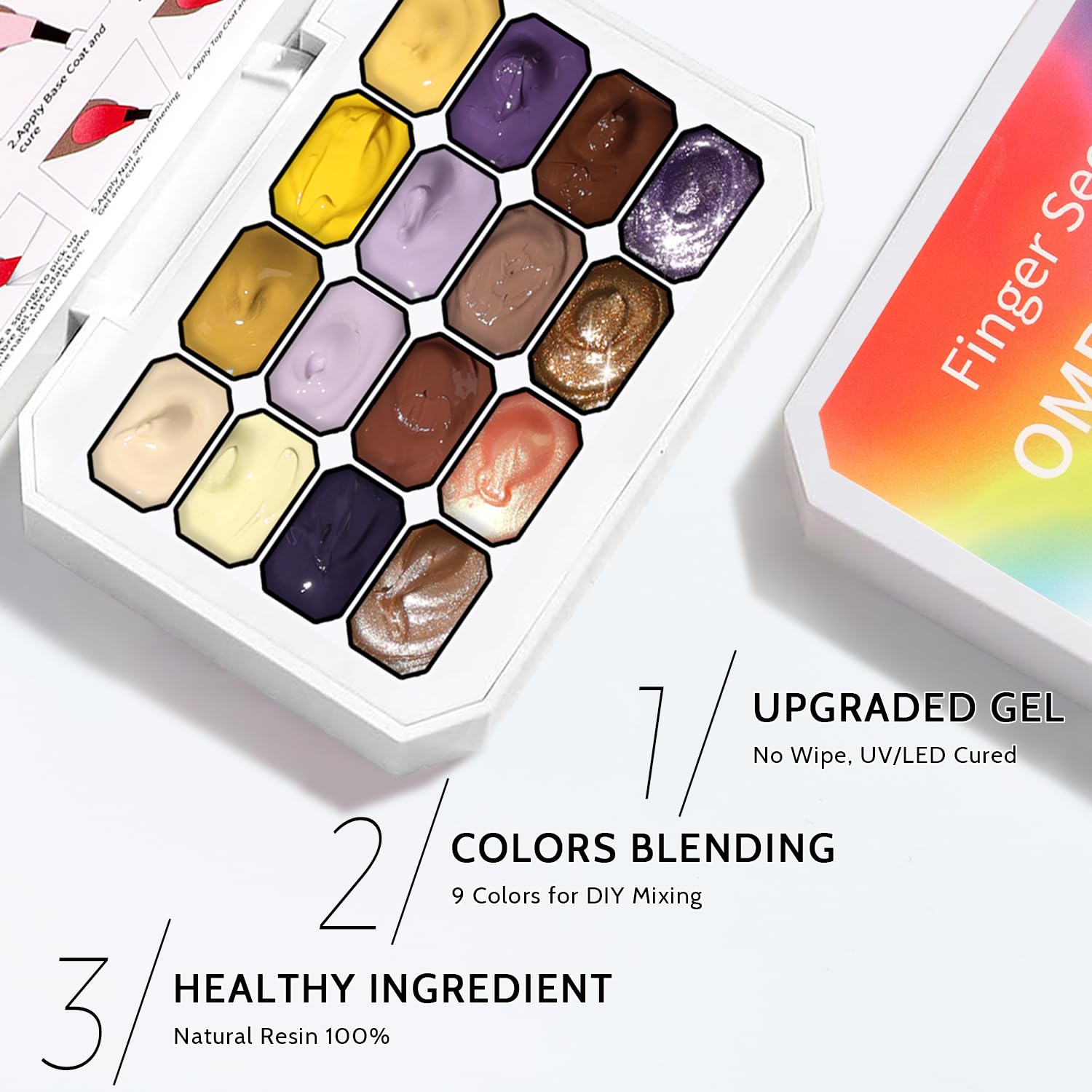 Sponge Pat Paint Nail Gel, Ombre Nails Gradient Gel Nail Blush Blooming Aura Nails Drawing Stripper Floral Painting DIY Nail Art, No Wipe, UV/LED Curing (16 Colors D)-BrightBean Baby