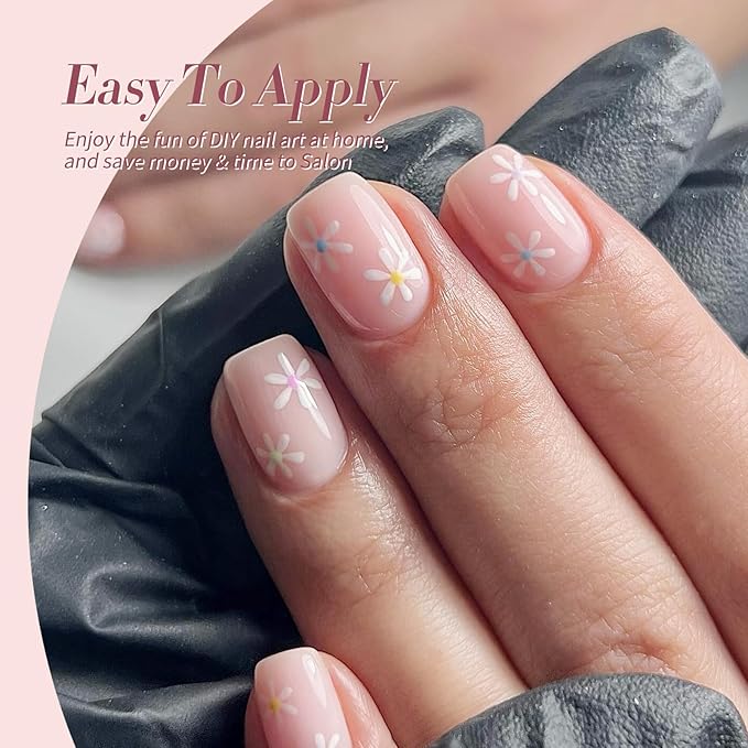 Born Pretty Milky White Jelly Nude Pink Gel Nail Polish Translucent Natural Sheer Pink Soak Off U v Light Cure Gel Polish Kit for Salon and Nail Art DIY at Home 6Colors-BrightBean Baby