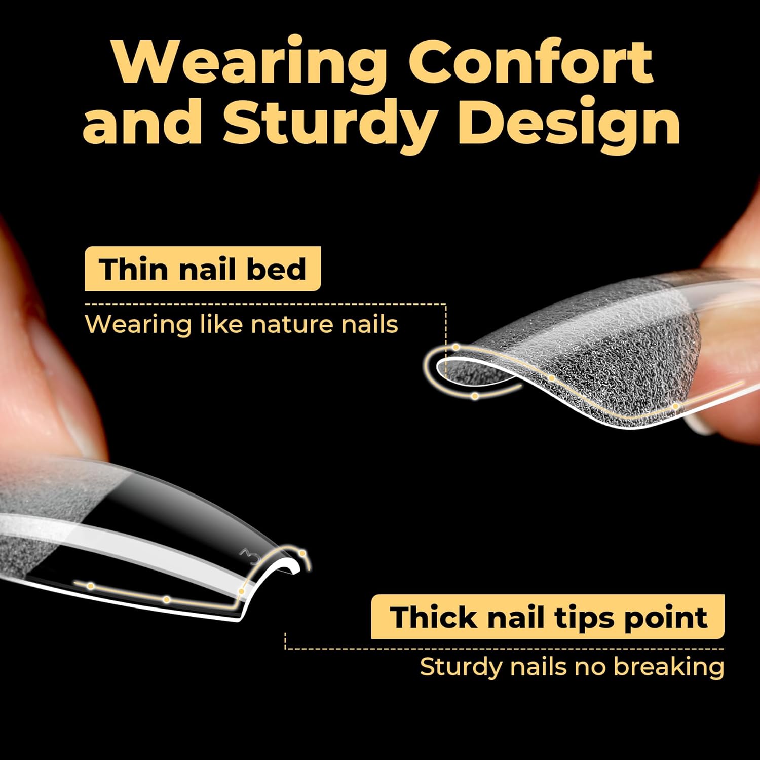 UNA GELLA Medium Coffin Nails Tips 600Pcs, Gel Nail Tips Coffin Pre Etched Press On Nails Fake Soft Gel Nail Tips For Nail Extension Ombre Stlye Art Home DIY Salon 12 Sizes-BrightBean Baby