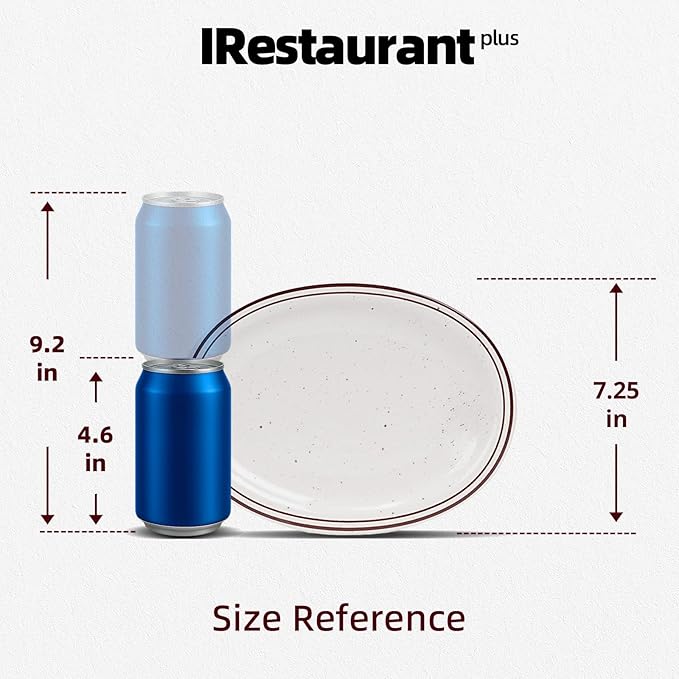 Stoneware Narrow Rim Commercial Grade Dinnerware (Brown Speckle, Platter 9.5" x 7.25")