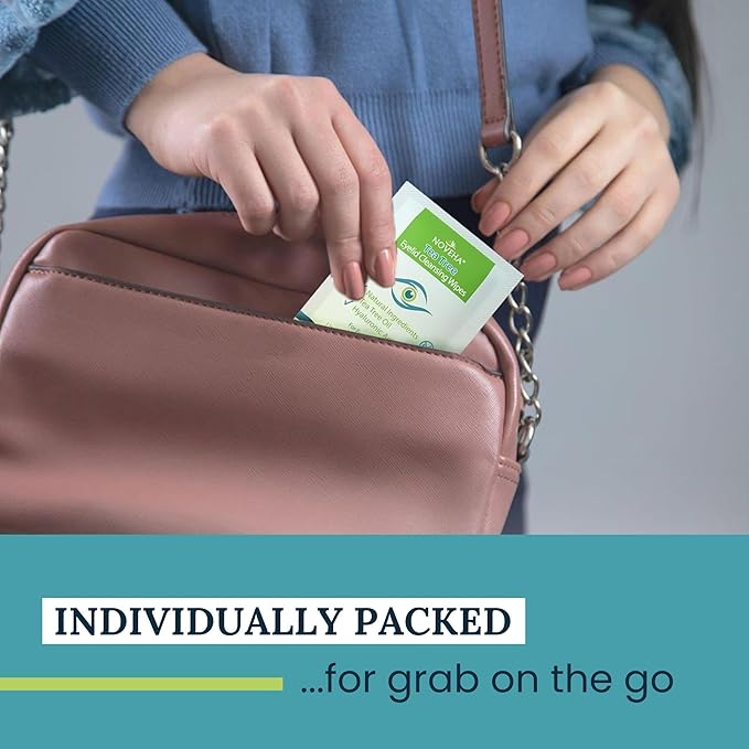 NOVEHA 60PCs Tea Tree Oil Eyelid & Lash Wipes | With Hyaluronic Acid, Green Tea & Chamomile For Blepharitis, Itchy & Stye Eyes, Individually Wrapped, Natural Eyelash Makeup Remover & Daily Cleanser-BrightBean Baby