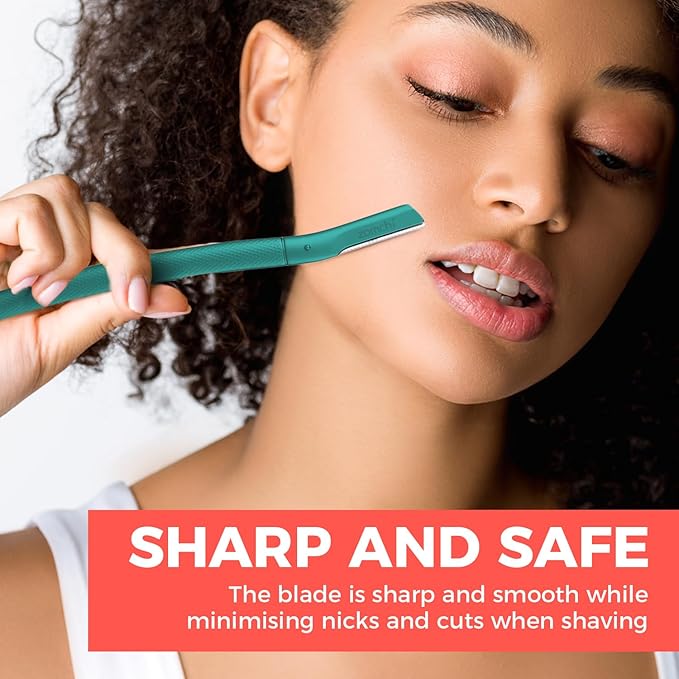 ZOMCHI Eyebrow Razor, Face Razors for Women&Men, Eyebrow Trimmer Shaper with Precision Cover, Facial Shaver with 6 Blades (Green)-BrightBean Baby