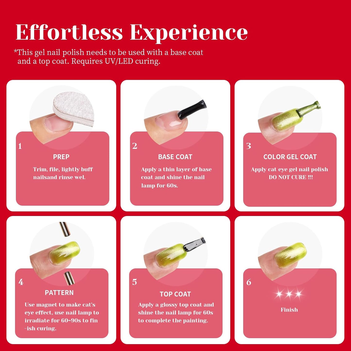 Red Cat Eye Gel Nail Polish - Perfect for DIY at Home & Ideal Gift for Nail Art Lovers!-BrightBean Baby