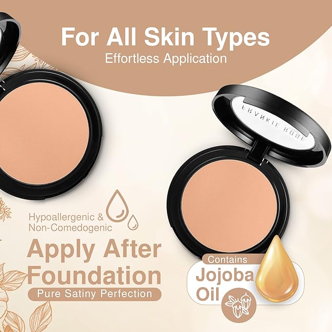 Frankie Rose Cosmetics Powder Foundation – Full Coverage Face Powder For Pores & Imperfections, Evens Out Skin Tone & Shine-Control | 58 Grams (Vintage)-BrightBean Baby