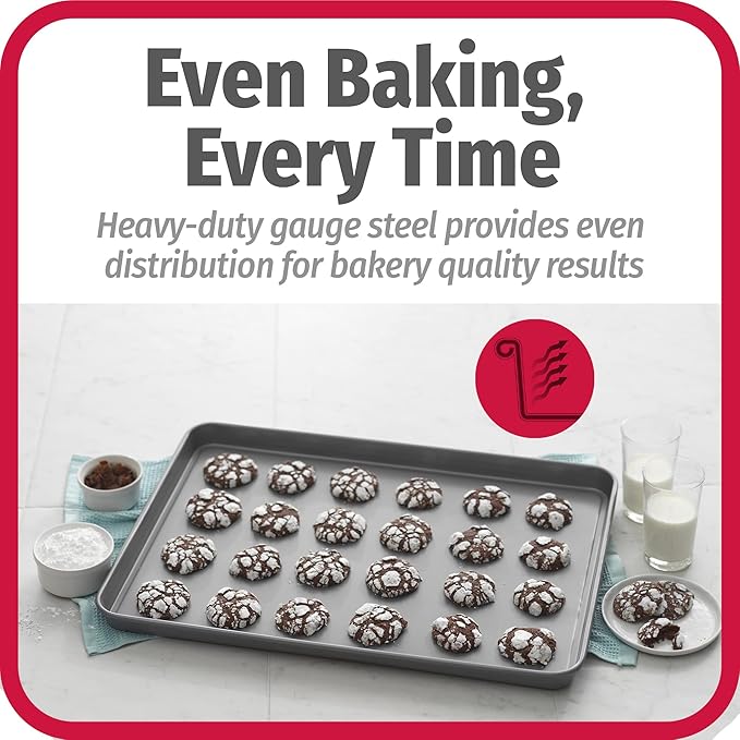 GoodCook Everday Nonstick Carbon Steel 15” x 21” Baking Sheet Set, 2 Pack – Extra-Large Carbon Steel Cooking Pans, Bakeware Set, Cookie Sheets for Baking, Oven Pan Set