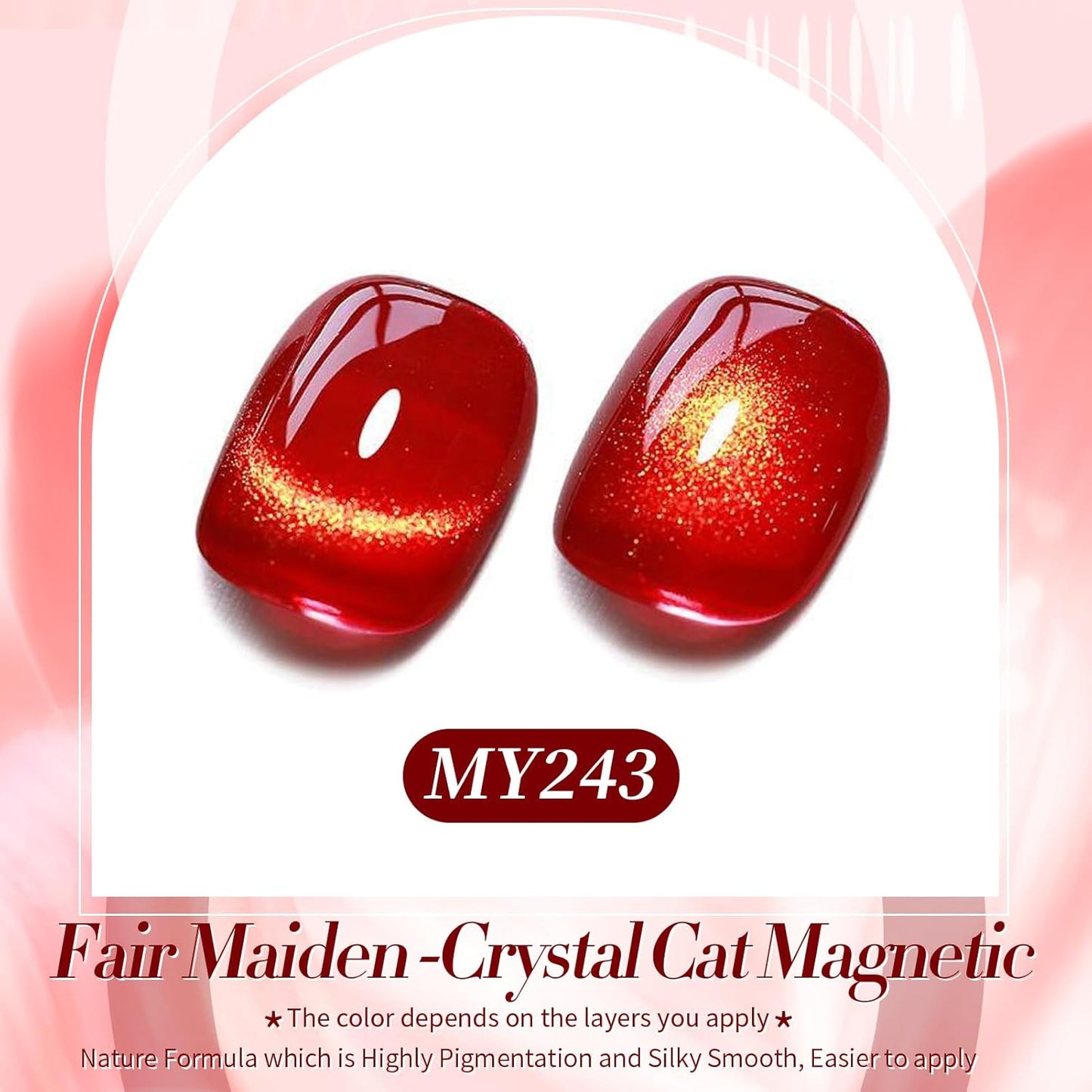 Born Pretty Cat Magnetic Eye Gel Nail Polish,Red Magnetic Gel Polish Fair Maiden Cat Magnetic Eye Gel Manicure Nail Art DIY 15ml-BrightBean Baby