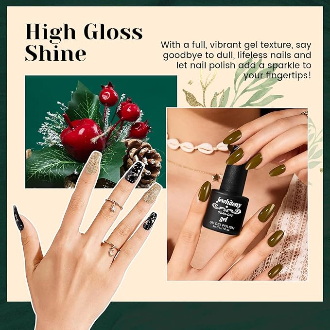 JEWHITENY 23PCS Nail Polish Set 20 Colors Gel Nail Polish Jelly Color Natural and Elegant Long Lasting Suitable for Salon at Home-BrightBean Baby