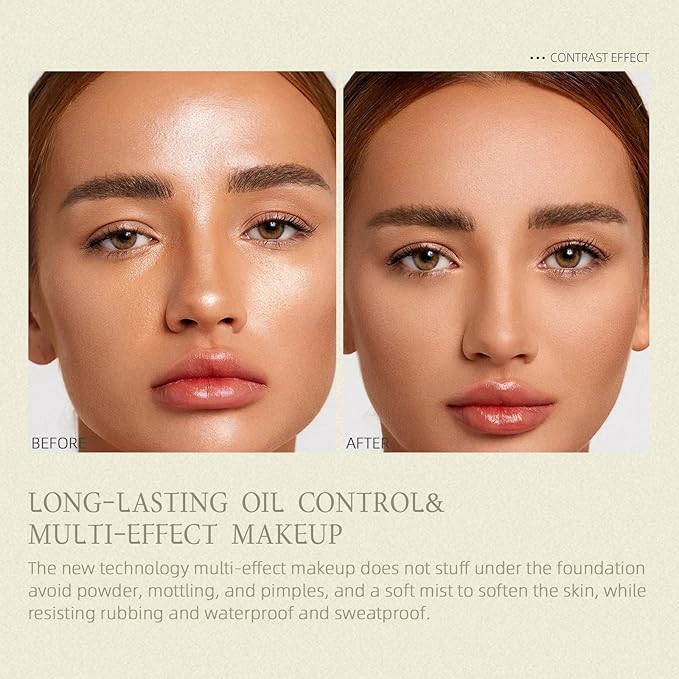 Nude Translucent Makeup Setting Powder, Waterproof High-Definition Traceless Powder Matte Setting Makeup, Long-Lasting Oil Control, Minimizes Pores and Fine Lines Loose Cosmetics, 03-BrightBean Baby