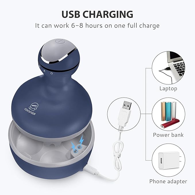 COMFIER Cordless Electric Scalp Massager with Mutlti-Modes Vibration, Handheld Cat Head Massager for Pets, Portable Dog Head Massage for Deep Clean and Stress Relax-BrightBean Baby