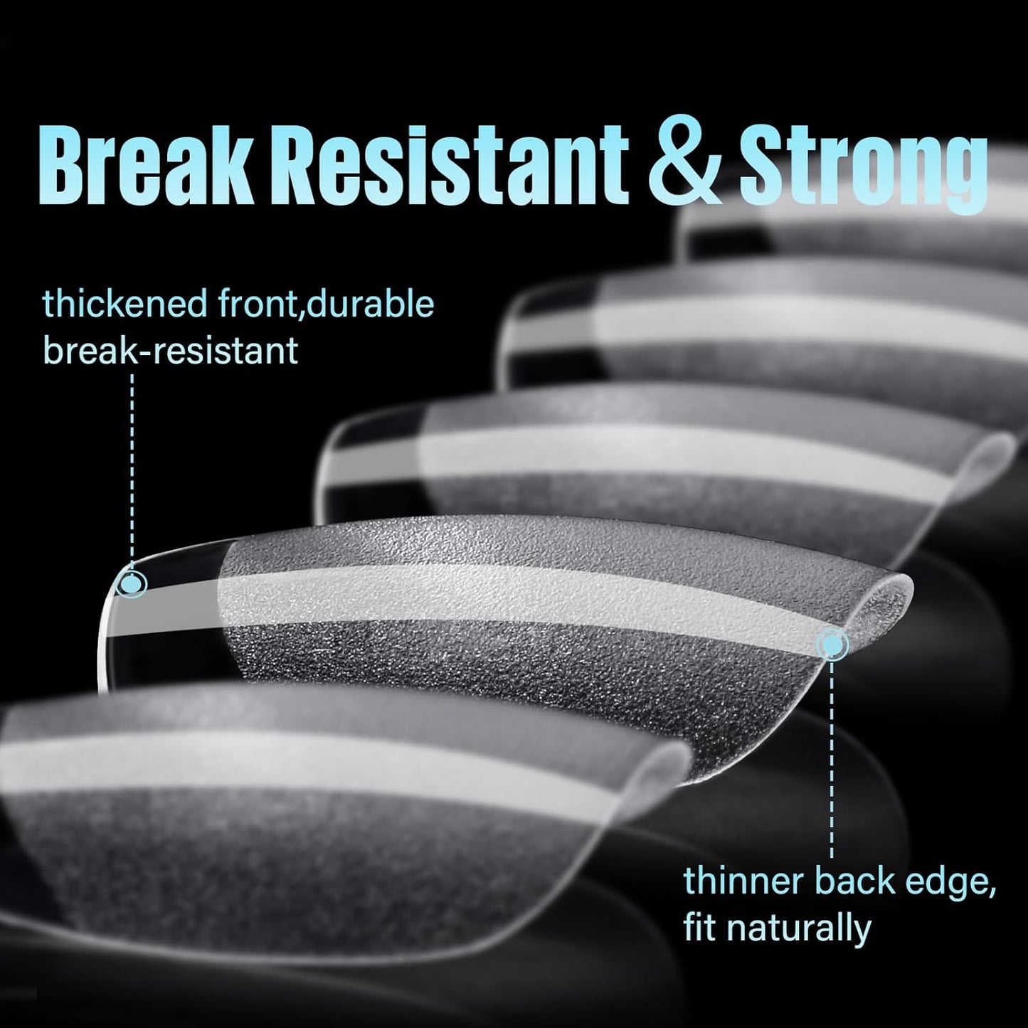 TOMICCA Short Coffin Nail Tips,240Pcs Soft Acrylic Nail Tips Full Cover,Gel Nails Tips Half Matte Press on Nails Clear Fake Nails Extension Tips for Salon DIY 12Sizes-BrightBean Baby