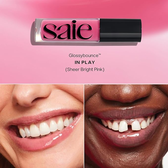 Saie SaieGlow Starter Makeup Kit - Glowy Super Gel, Dew Blush, and Glossybounce Lip Gloss - Essential Makeup Set in a Mini Reusable Jelly Travel Bag (3 Count)-BrightBean Baby