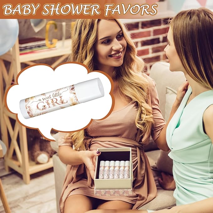 50 Pack Boho Baby Shower Lip Balm Party Supplies Bulk for Girls Guests Boys Baby Shower Gifts Neutral Gender Reveal Favors Prizes Souvenirs Winners Thank You Appreciation Gifts-BrightBean Baby