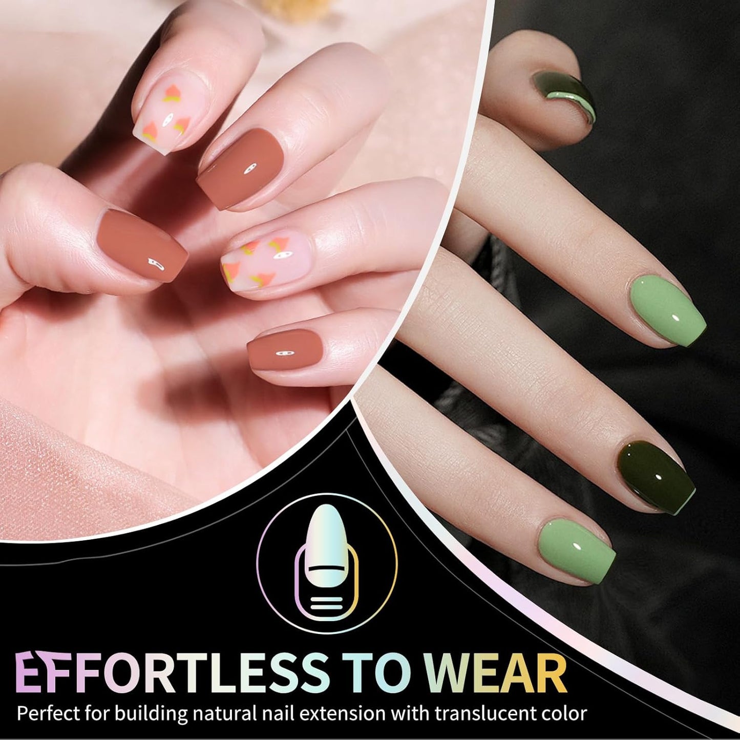 Extra Short Coffin Nail Tips, 240Pcs Soft Gel Nails, Half Matte Full Cover False Nail Tips for Nail Extension, Manicure, Home DIY, Salon, 12 Sizes, Pre-Shaped Acrylic Gelly Nails-BrightBean Baby