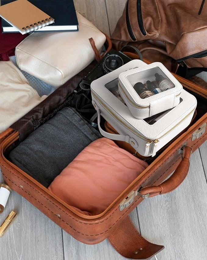 Clear Makeup Bag Small, TSA Approved Portable Toiletry Bag with Zipper Cosmetic Travel Bag Makeup Organizer Case Mini Makeup Pouch for Purse Car Organizer Bag for Women Men-BrightBean Baby