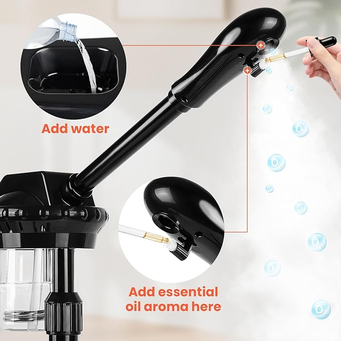 Professional Face Steamer, Adjustable Height and Angle, Facial Steamer Clean Skin Firming Pores and Moisturizing Suitable for a Beauty, Spa, at Home-BrightBean Baby