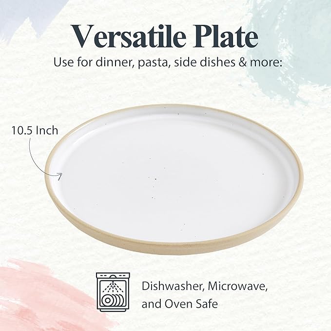 Portmeirion Minerals 10.5" Dinner Plate, Moonstone - Contemporary Stoneware Platter, Durable & Stylish for Dining, Microwave & Dishwasher Safe - Ideal for Kitchen Entertainment, Made in Portugal