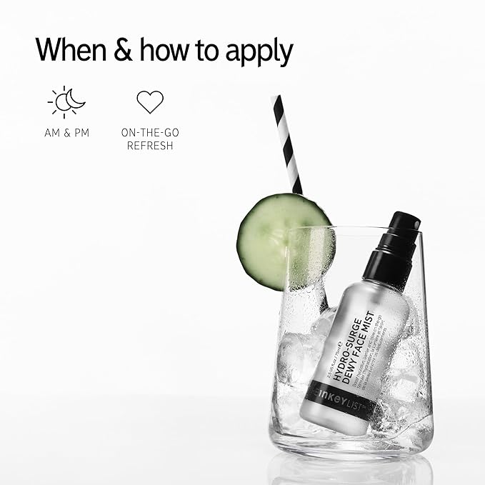 The INKEY List Hydro-Surge Dewy Face Mist 2.6 fl oz, Hydration Boosting Spray, Fragrance-Free & Alcohol-Free, Gentle Formula for Sensitive Skin, On-The-Go Application, Vegan Friendly-BrightBean Baby