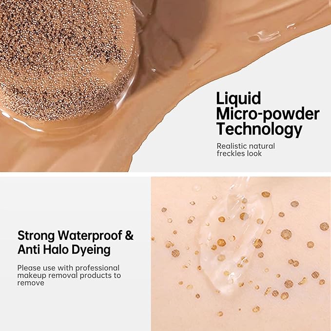 Freckle Stamp Natural Like Freckle Pen Makeup Fake Freckles Cushion Waterproof Long Lasting Quick Dry, Get Sun-kissed Stars Makeup Freckle in One Press, Chestnut, 15g-BrightBean Baby