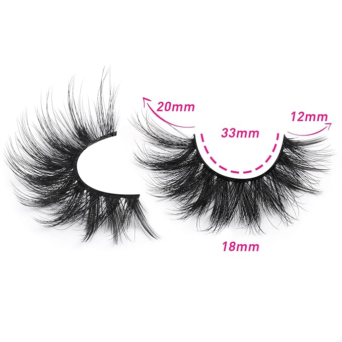 FANXITON False Eyelashes Fluffy Mink Lashes 20 mm Cat Eye Lashes Long 5D Wispy Dramatic 10 Pairs Pack-BrightBean Baby