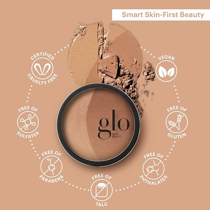 Glo Skin Beauty Bronzer Pressed Powder (Sunkiss) - Mineral Based Makeup Adds Warmth and Natural Contour for a Sun-Kissed Glow-BrightBean Baby