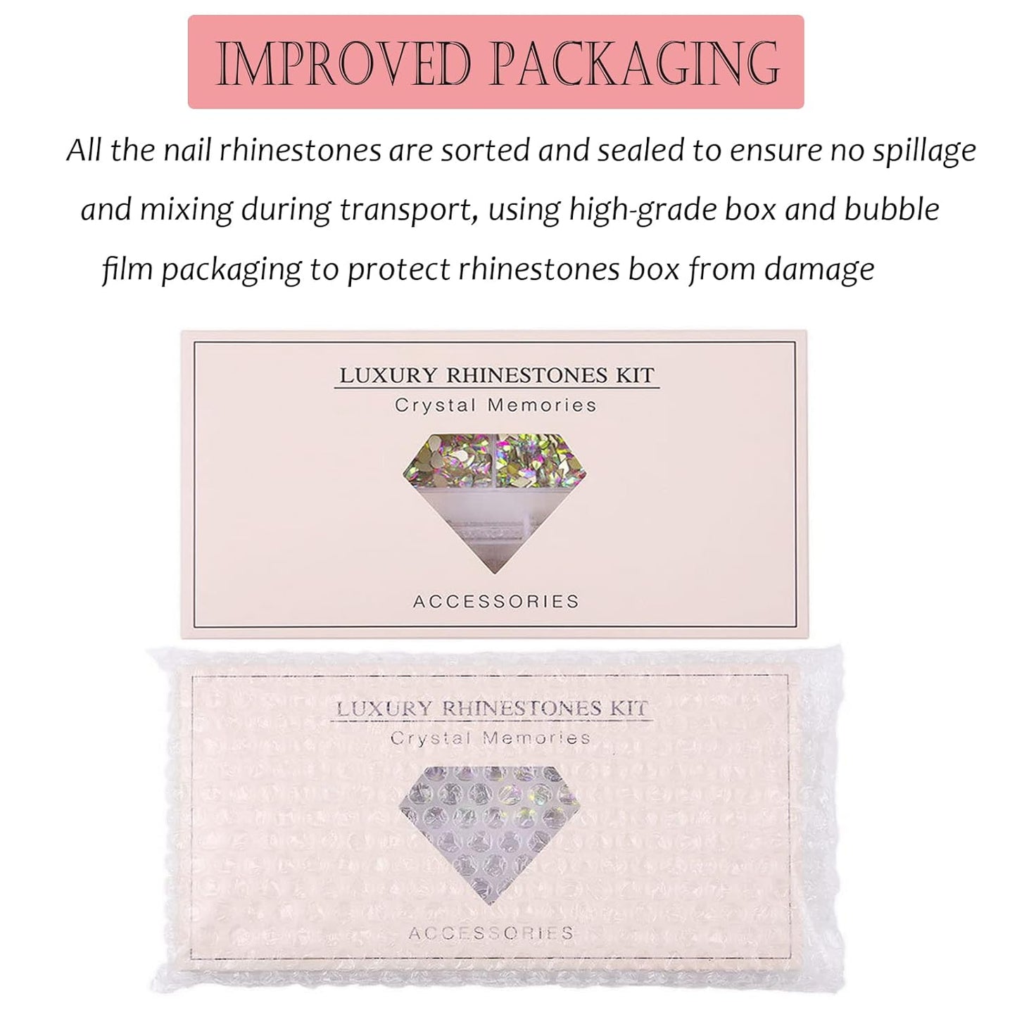 Nail Rhinestones Kit, Nail Art Decorations with Wax Pencil Flat AB Rhinestones Kit DIY Crafts Gemstones for Nail, Shoes, Clothes, Jewels (600 Powder diamonds + 2500 flat rhinestone)-BrightBean Baby