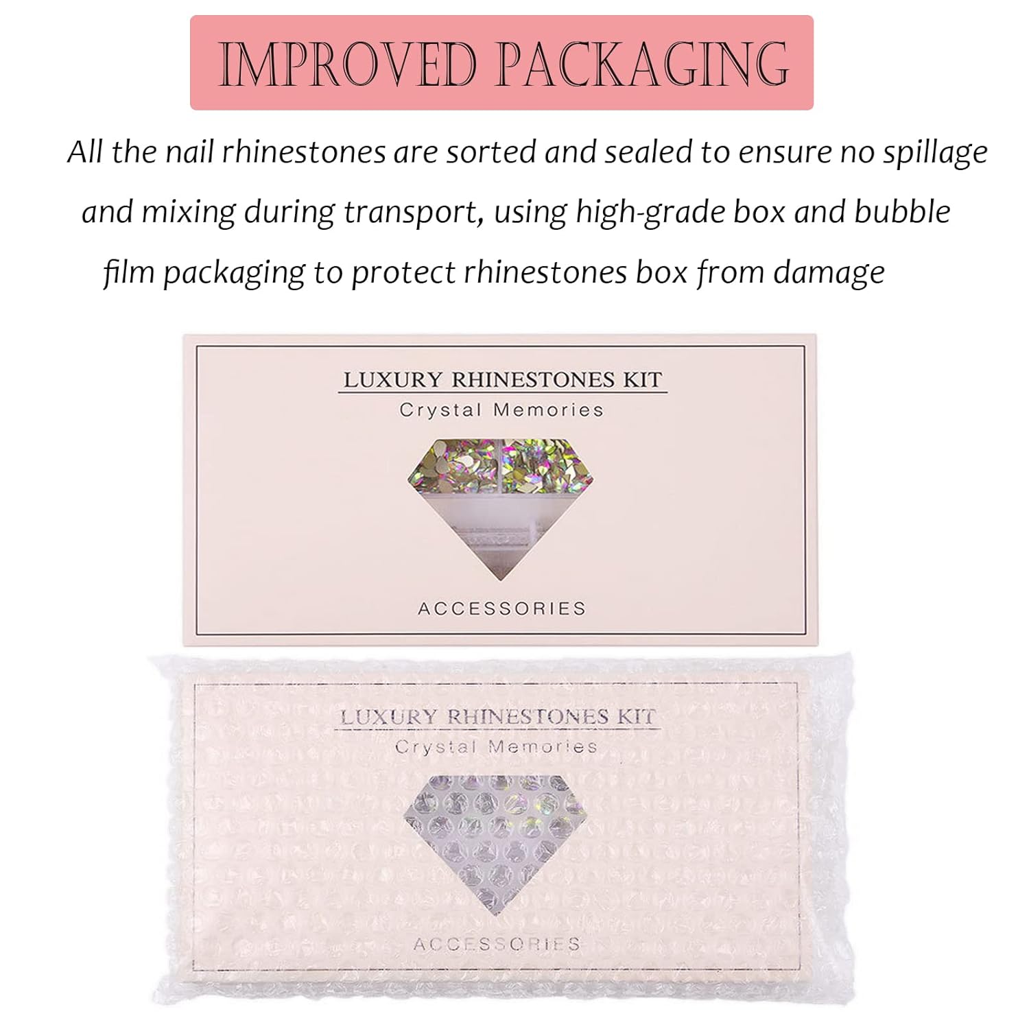 Nail Rhinestones Kit, Nail Art Decorations with Wax Pencil Flat AB Rhinestones Kit DIY Crafts Gemstones for Nail, Shoes, Clothes, Jewels (600 Aurora Diamonds + 2500 Flat Rhinestone)-BrightBean Baby