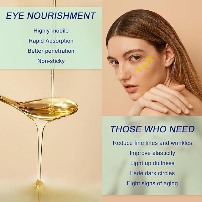 Eye Serum for Dark Circles, 5% Caffeine Under Eye Cream for Wrinkles, Morning Puffiness and Fine Lines, Deeply Repairs the Muscles Around the Eyes with 360°Massage Ball, 0.5 Fl Oz-BrightBean Baby