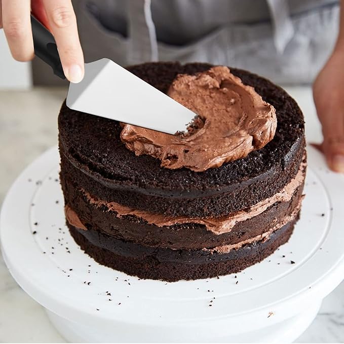 20 Pcs Pizza Spatula Pie Server, 10 Inch Stainless Steel Cake Server Spatula Non Slip Easy to Grip, Triangular Spade Spatulas with Plastic Handle for Desserts Pizza Pie Cake Biscuit