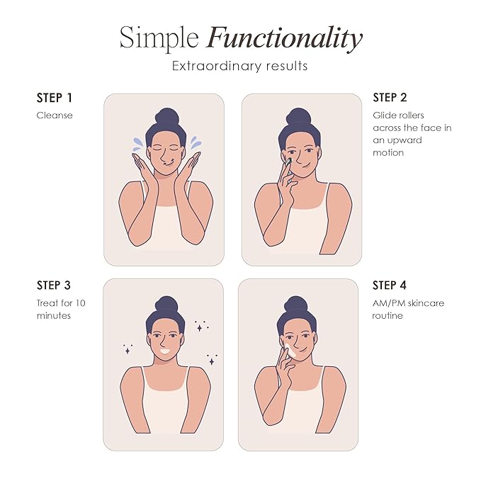 VORA Microcurrent Facial Roller by Project E Beauty | 3D Face & Body Massager | Instant Face Lift & V-Shape | Collagen Boost | Tightens Skin | Anti-Aging | Roller Tightens Skin | Solar Powered-BrightBean Baby