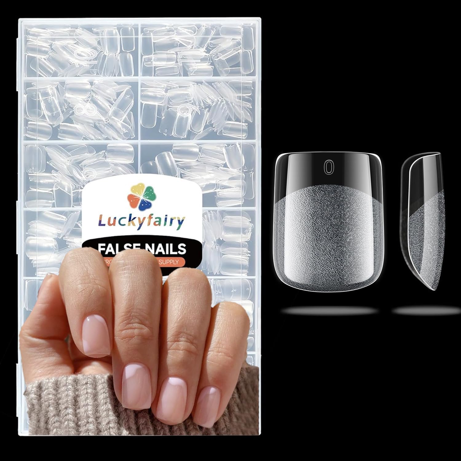 Square Nail Tips: 504pcs Soft Gel Extra Short Press on Nails, 12 Sizes XS Full Cover Clear XXS Extra Small Square Gel Nail Tips for Nail Extension DIY Home-BrightBean Baby