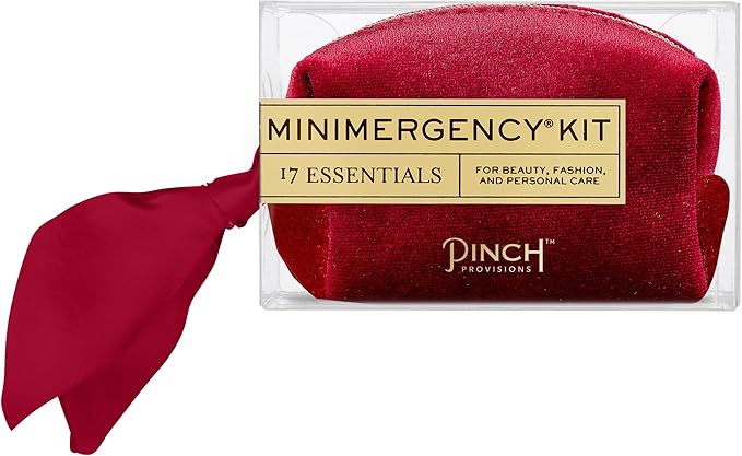 Pinch Provisions Velvet Minimergency Kit, for Her, Includes 17 Must-Have Emergency Essential Items, Compact, Multi-Functional Pouch, Gift for Parties and Birthdays-BrightBean Baby