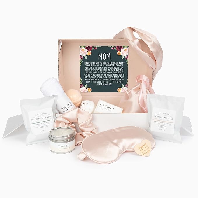 Dear Ava Spa Gifts for Women | Organic Self Care luxury Anti Stress Relaxing Bath and Body Kit Set Basket Box for Her with Heartfelt Card | Premium Spa Gift for Best Mom-BrightBean Baby