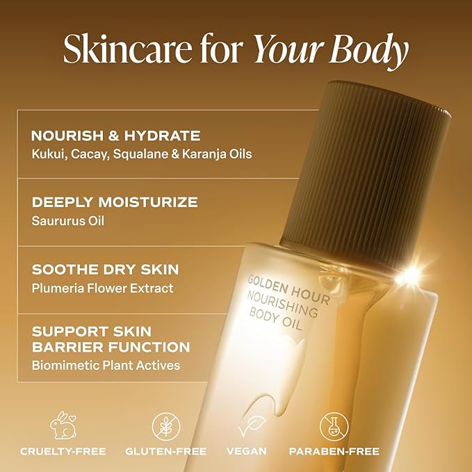 Saltair Body Oil. Luxurious Golden Hour After Shower and Bath Oil Moisturizer for Women and Men. Botanical, Non-Greasy, and Well-Absorbing Lotion for Hydrating Dry Skin. 4oz Pump Bottle-BrightBean Baby