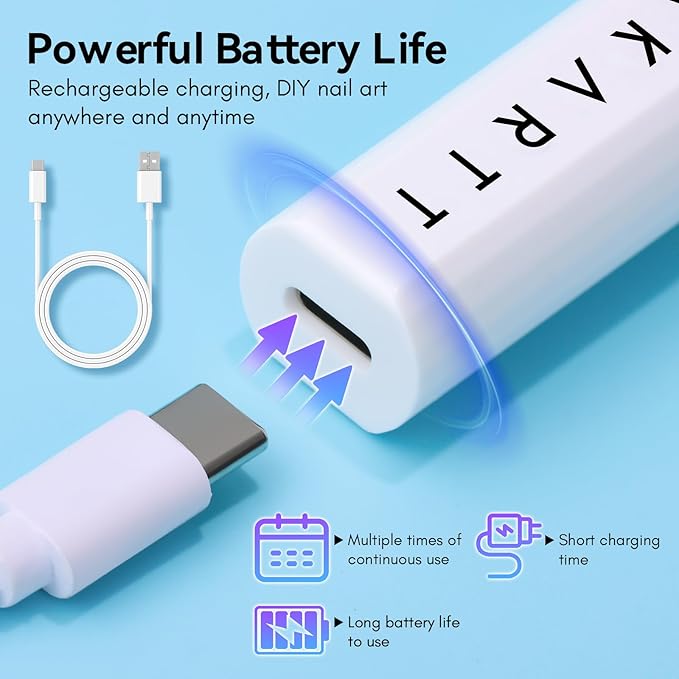 Makartt UV Light for Gel Nails: Handheld Mini Flash Cure Lamp Portable Lumière Nail Dryer for Curing Gel Polish Nail Glue Rechargeable USB Nail Light with LCD 2 Timer for Fast Drying Home Salon Use-BrightBean Baby