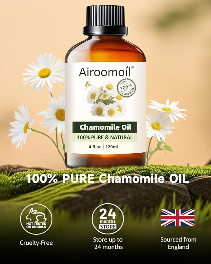 Pure Chamomile Essential Oil, 100% Pure Natural Chamomile Essential Oil, Premium Grade Essential Oils for Diffusers for Home, Skin, Care Massage, Soap Making, Aromatherapy, 4 Fl Oz | 120ml-BrightBean Baby