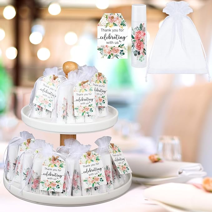 100 Pack Thank You Gifts Lip Balm Bulk Party Supplies Employee Appreciation Gifts for Guests Wedding Bridal Shower Bachelorette Gifts Baby Shower Favors for Coworkers Women Homeless Nurse-BrightBean Baby
