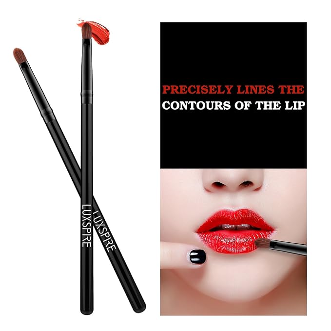 Luxspire Lip Brush Concealer Brushes 2 Pieces, Lipstick Gloss Brushes Applicators Eyeshadow Lip Liner Makeup Brush Cosmetics Make Up Tools, Small Make Up Brushes-BrightBean Baby