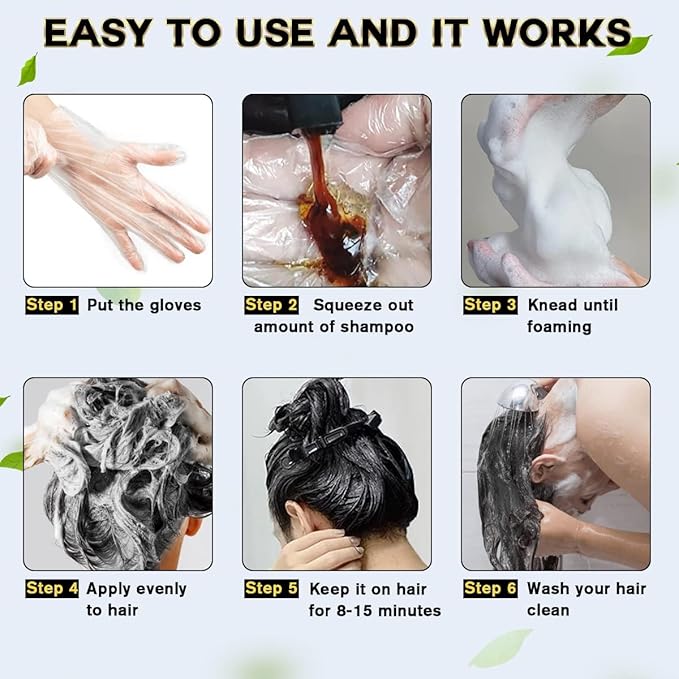 Black Hair Dye Shampoo 3 in 1 for Women/Men for Gray Coverage Instant Hair Color Shampoo Semi Permanent Champu Para Cana-BrightBean Baby